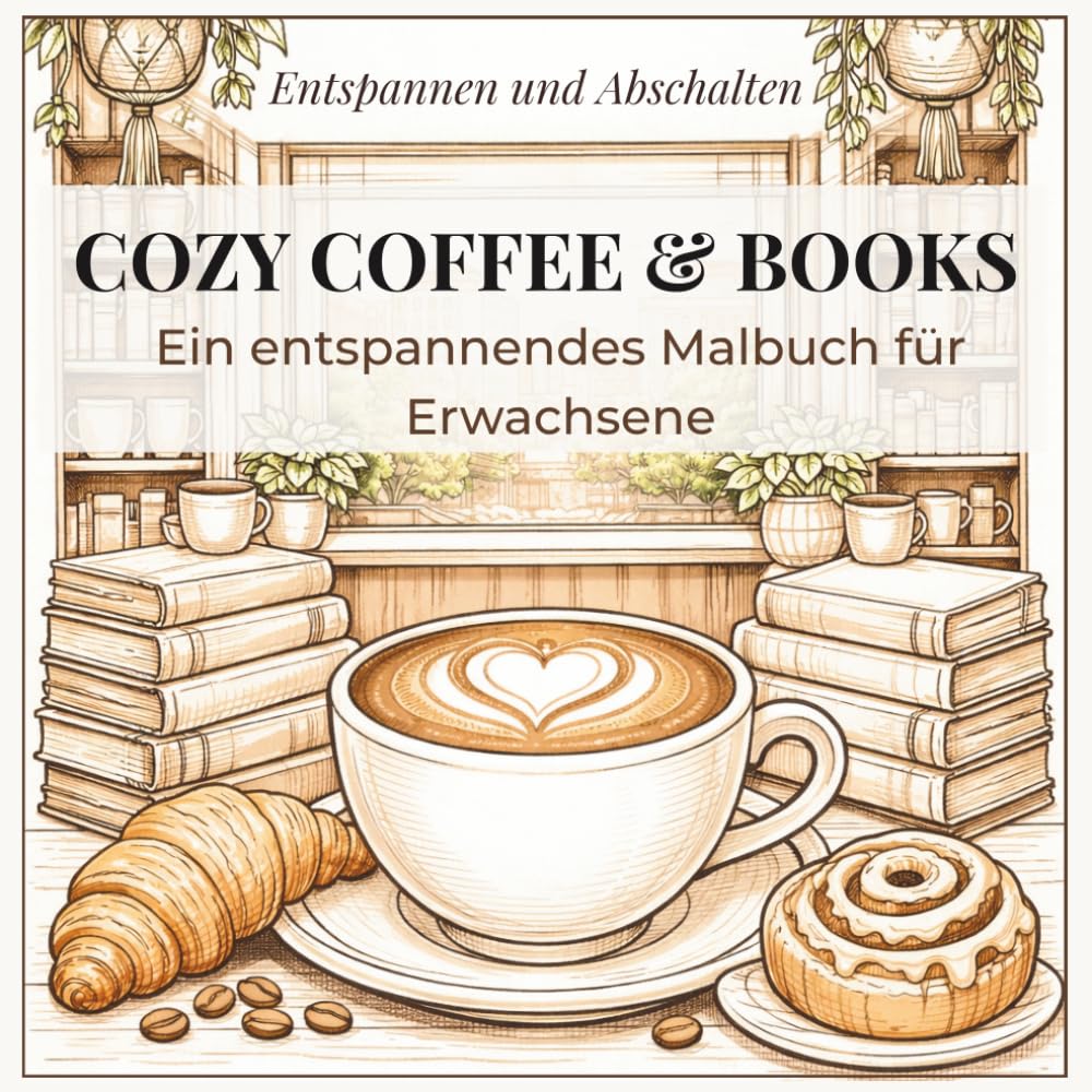 Gemütliches Coffee Shop Malbuch: Cozy Café Szenen & Hygge Momente • 24 herzerwärmende Designs: Einseitig bedruckt • Perfekt für Stifte, Buntstifte & Marker • Geschenk für Kaffeeliebhaber
