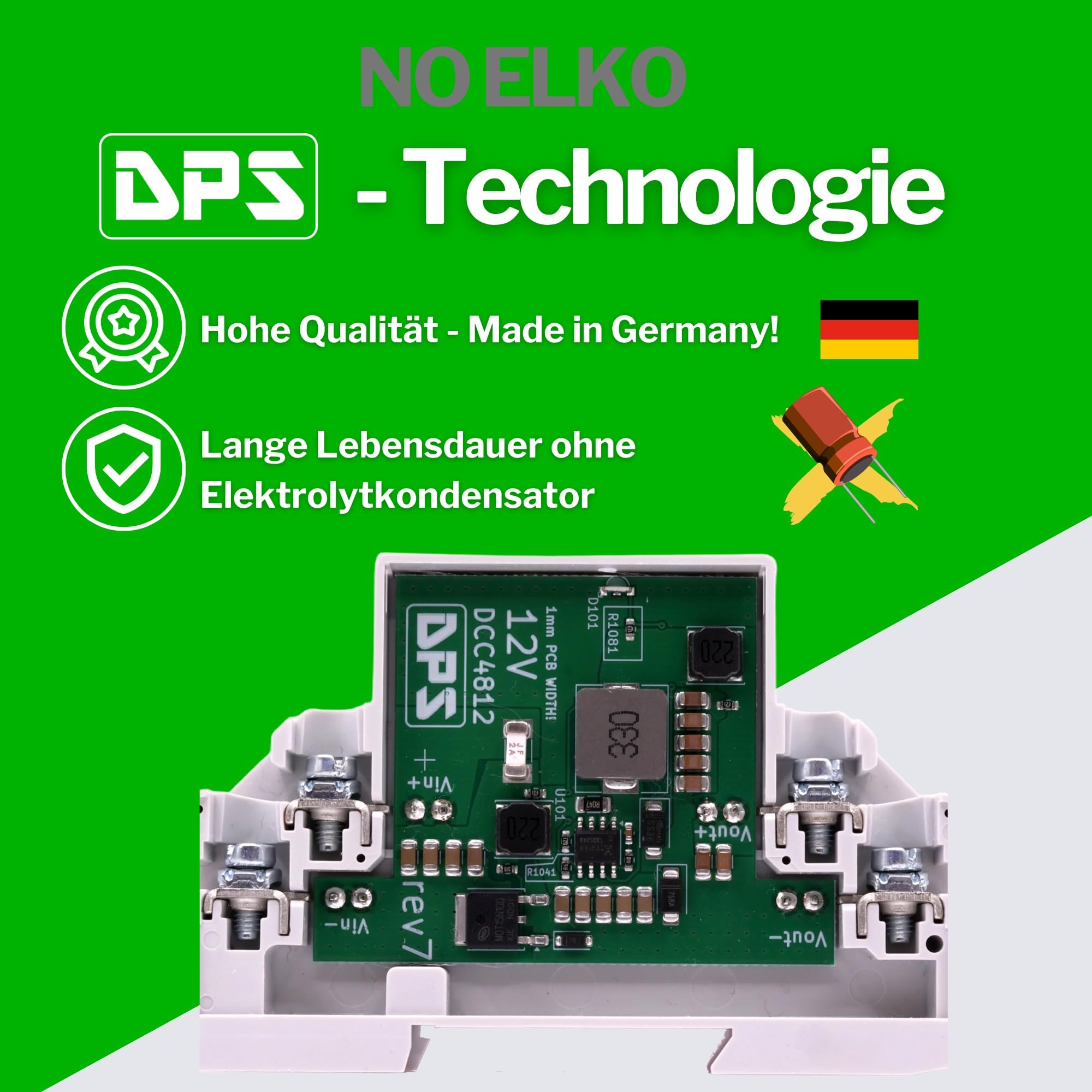 DPS - Convertitore DC 12Vout 1A 48Vin DIN Rail ultra sottile 8,8 mm Buck Step Down (DCC4812)