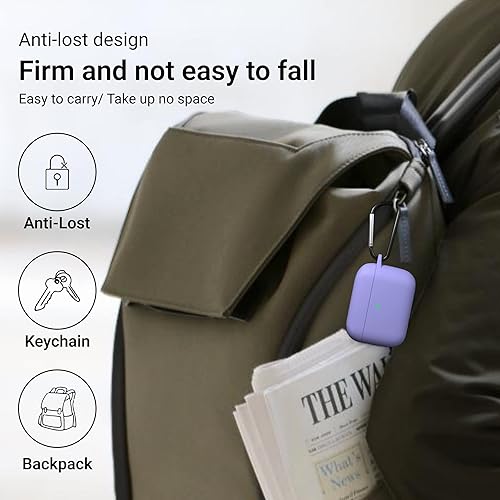 Miniatura 6 de IceSword Funda para Airpods Pro de 21 generación, funda protectora completa de silicona para AirPods, carcasa suave, absorbente de golpes, llavero