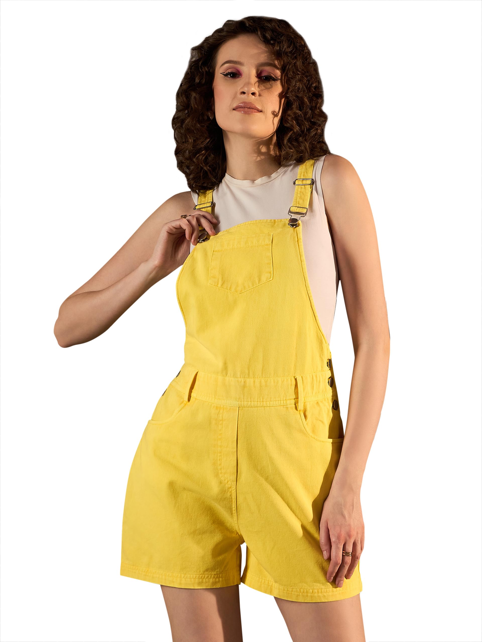 stylestone Women's Denim Shorts Dungaree (T shirt not included)-picture-27