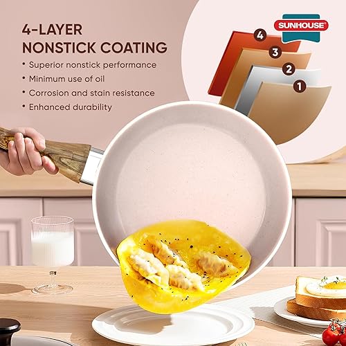 Miniatura 3 de Sunhouse Sartén de aluminio (rosa, 9.5 pulgadas)