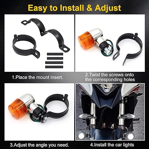 Miniatura 7 de Soporte de montaje de luz antiniebla para motocicleta, soporte intermitente, abrazadera de luz, luz de señal de motocicleta, base de flash de luz