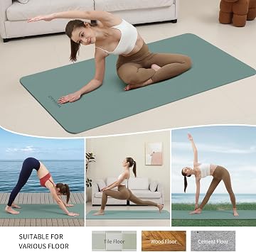 Extra Wide & Thick 8mm Yoga Mat, 72x31.5 Large Non Slip Exercise Mat, Premium POE Material for Superior Cushioning & Stability, with Strap for Home Gym, Pilates