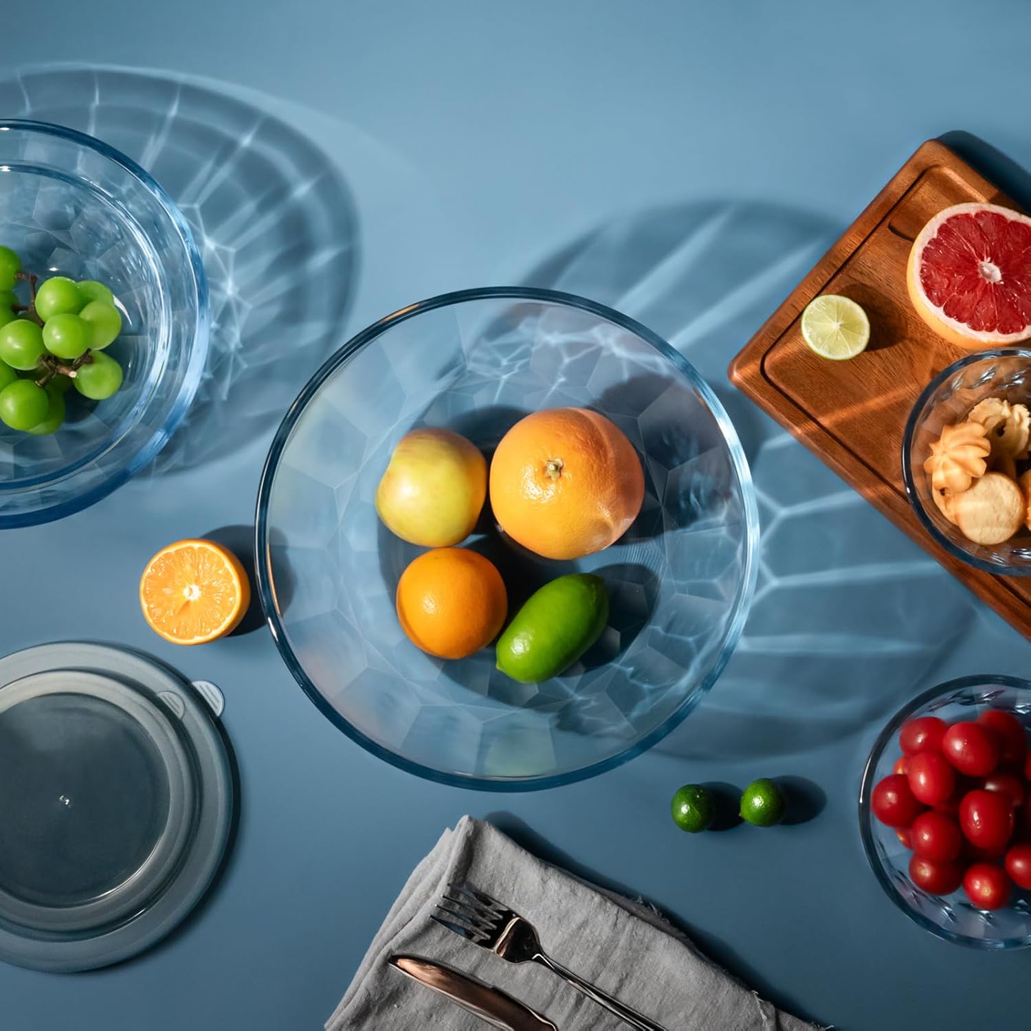 Freshmage Mixing Bowls with Airtight Lids Sets, 5 Packs Thick Glass Nesting Bowls for Kitchen Baking, Meal Prepping, Bpa Free, Dishwasher Safe, 0.5/0.8/1.6/2.7/4.4 Qt - Image 5