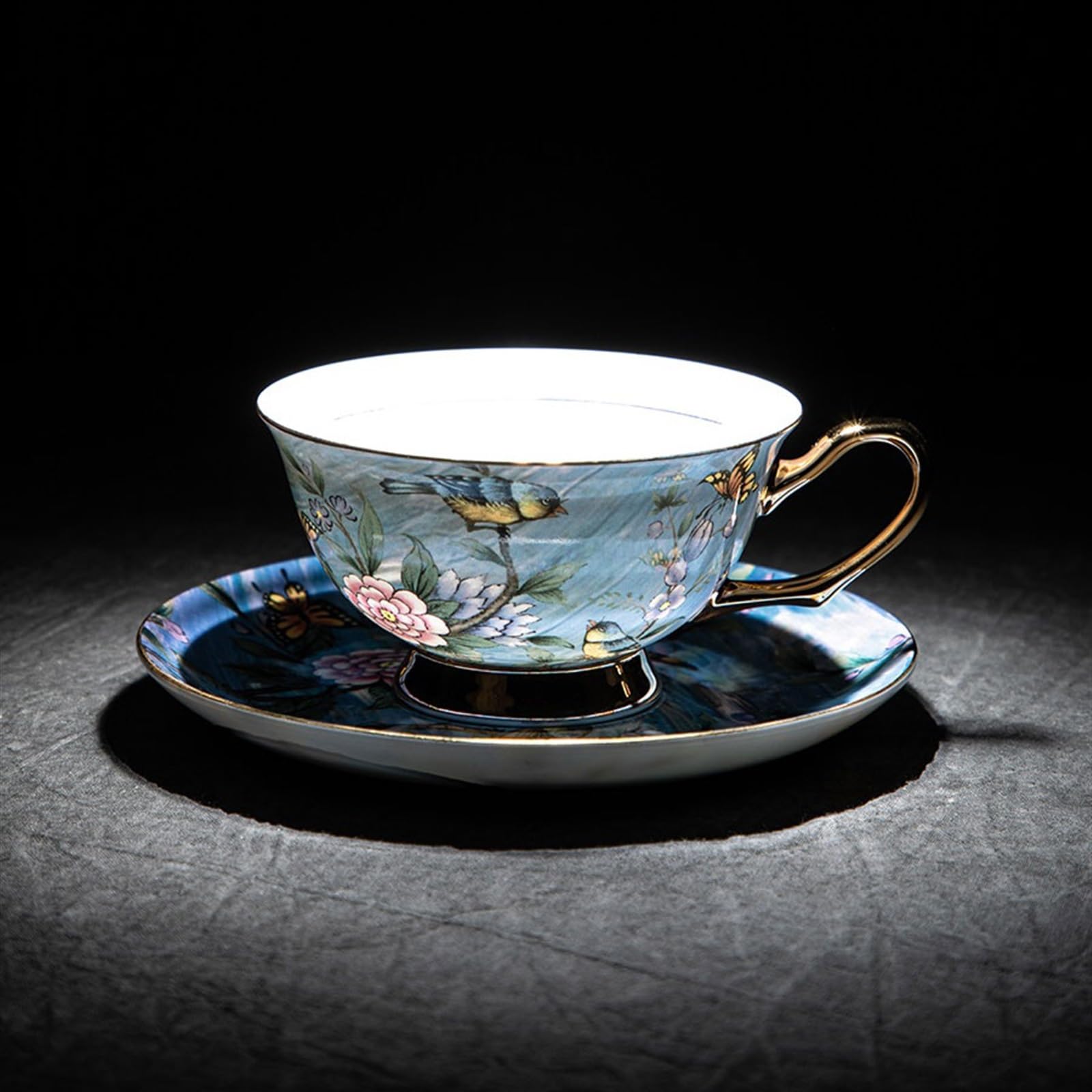Filiżanki do herbaty Kubek do kawy z porcelany kostnej, wysokiej jakości wykwintny retro ceramiczny kubek do herbaty, przenośny serwis brytyjski, kubki i spodki do latte
