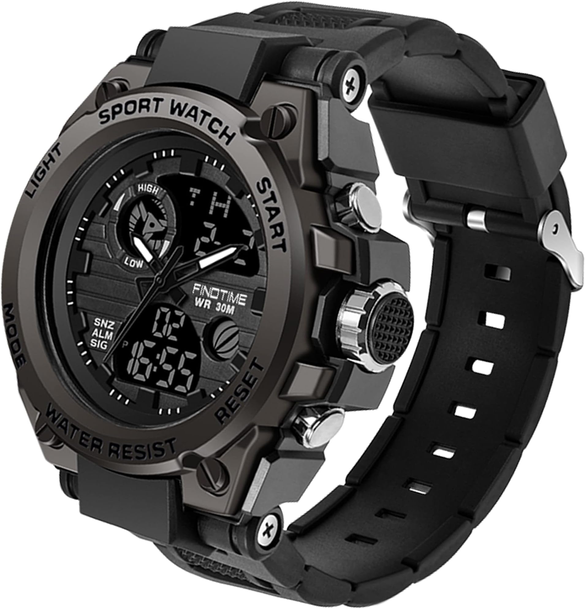 – Military Watches for Men Waterproof Tactical Watches Men Army Digital Sports Outdoor Stopwatch LED Survival Tough Electronic Alarm Clock Black Gold Wrist Watch