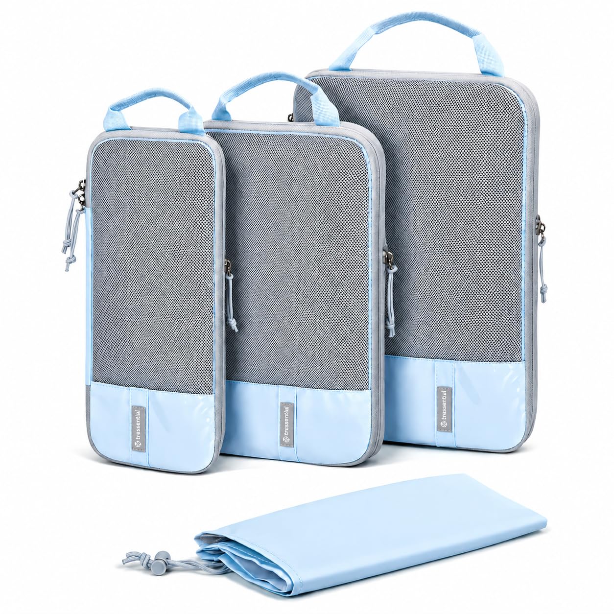 Tressential Compression Packing Cubes | 4 Set Travel Luggage Organizer Cubes for Travel, Expandable Luggage Suitcase Organizer, Lightweight Packing Organizers (Polyester, 4 Piece Set, Blue)-image-40