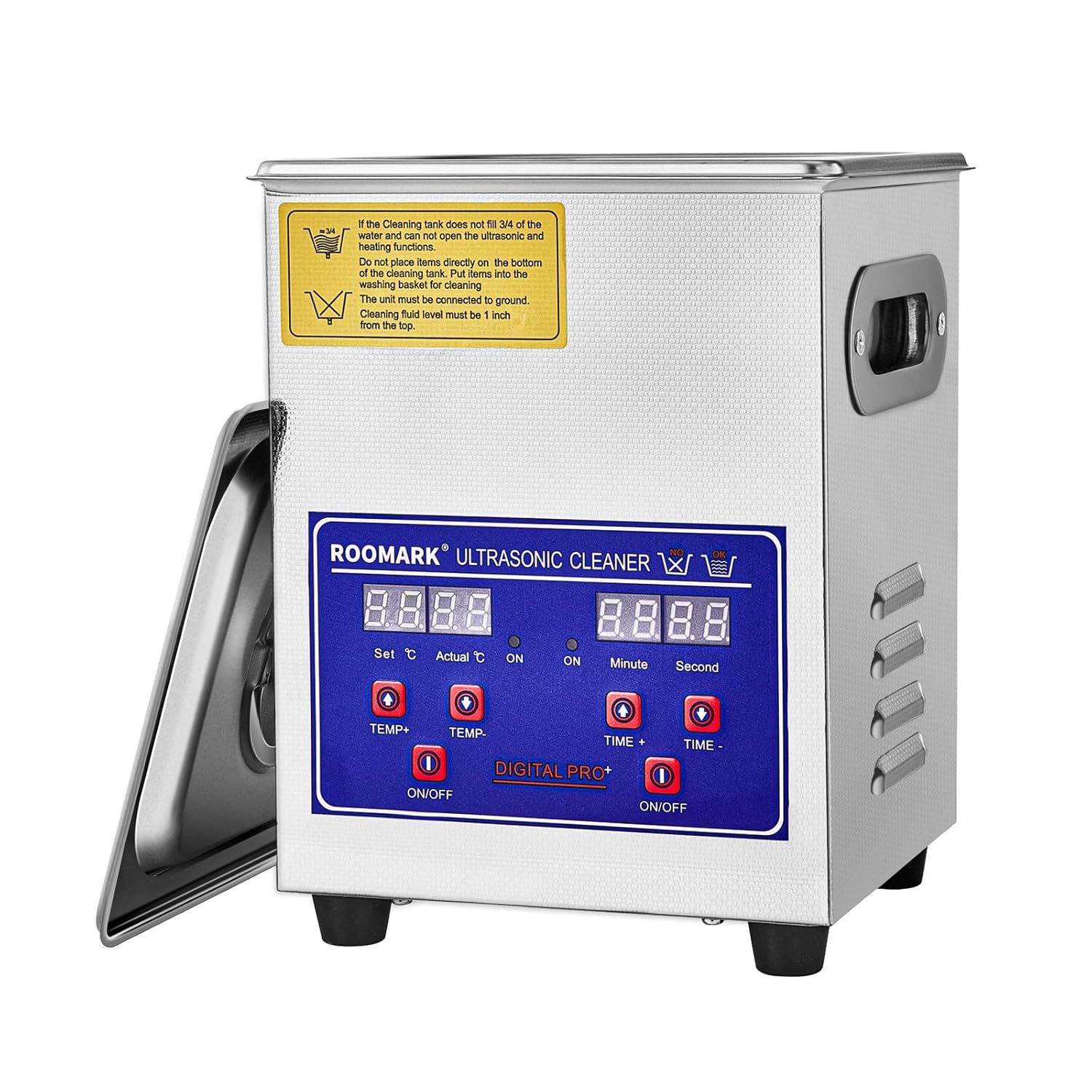Cleaner Ultrasonic Machine, Household Ultrasonic Parts Cleaner, 2L Ring Cleaner Ultrasonic with Digital Display, Timer and Heater