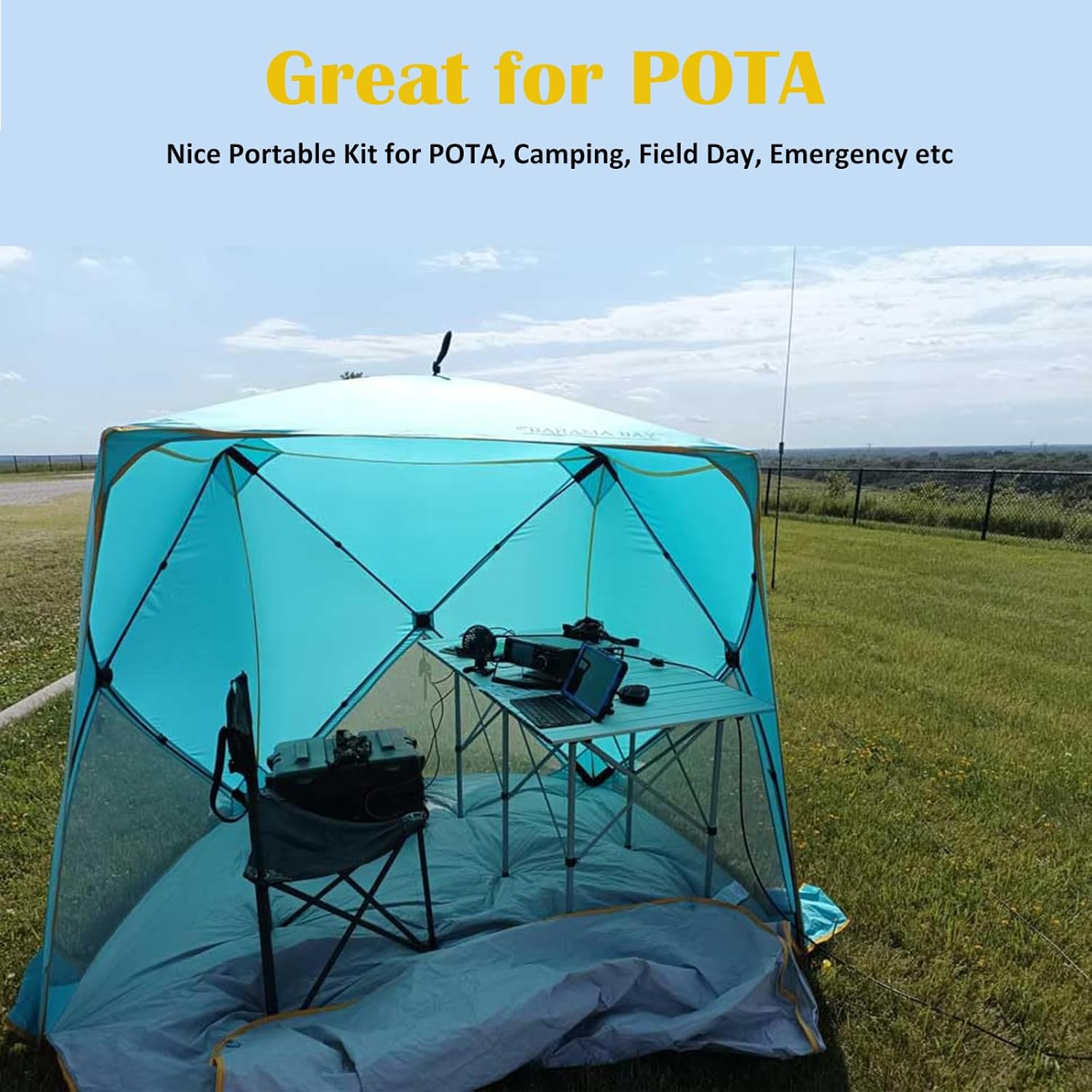 JPC-12 HF Antennas for Ham Radio 7-50MHz All Band HF Vertical Antenna with Low SWR 40m-6m 8 Bands Easy Setup for POTA/Field Day for Outdoor 4.1 Meter(13.5Ft)