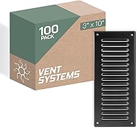 Vista 45 de Vent Systems – 3.35 x 9.84 pulgadas (interior) rejilla de ventilación de aire rectangular de metal blanco para alero, cubierta de rejilla, deflector