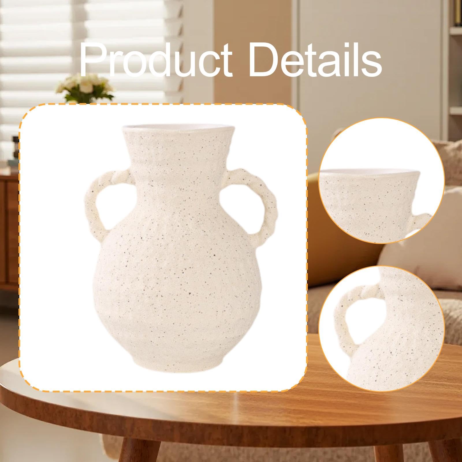 Vaso per Fiori in Ceramica in Stile Country, Brocca, Vaso Rustico Bohémien, Tavolo Multifunzionale