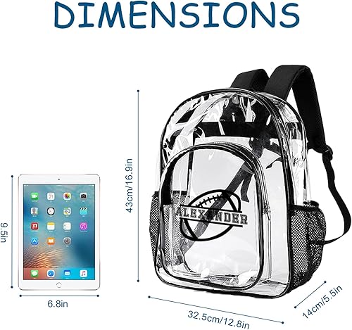 Miniatura 3 de Mochila transparente personalizada para niños, mochila transparente a prueba de agua personalizada resistente con correa reforzada para el lugar