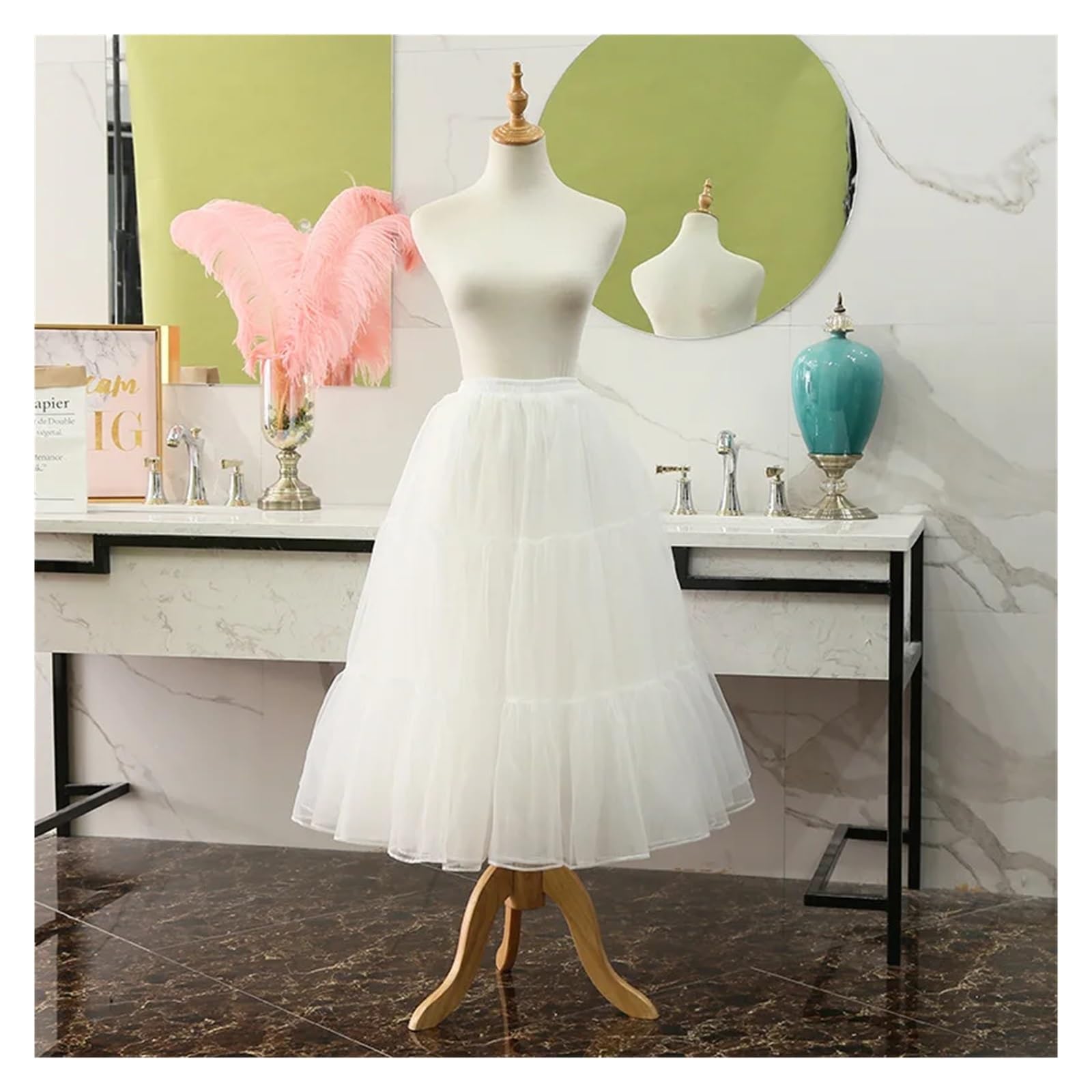 Jupon sous Robe Femme Jupes Longues Bouffantes for Filles, Jupe Tutu Tendance for Femmes, Robe de Bal, Jupon de mariée, Robe de mariée, Jupon Tutu(Length 80cm Black)