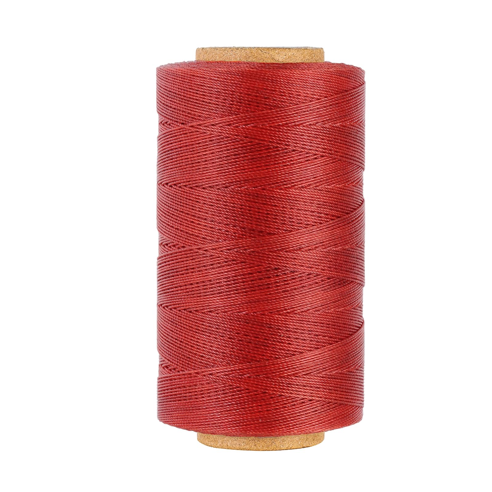 Sturdy Bonded Waxed Polyester Thread, 0.55mm, 437 Yards Wax String Cord - Rust Red for Leather, Hand Sewing, Stitching, Bookbinding, Beading,