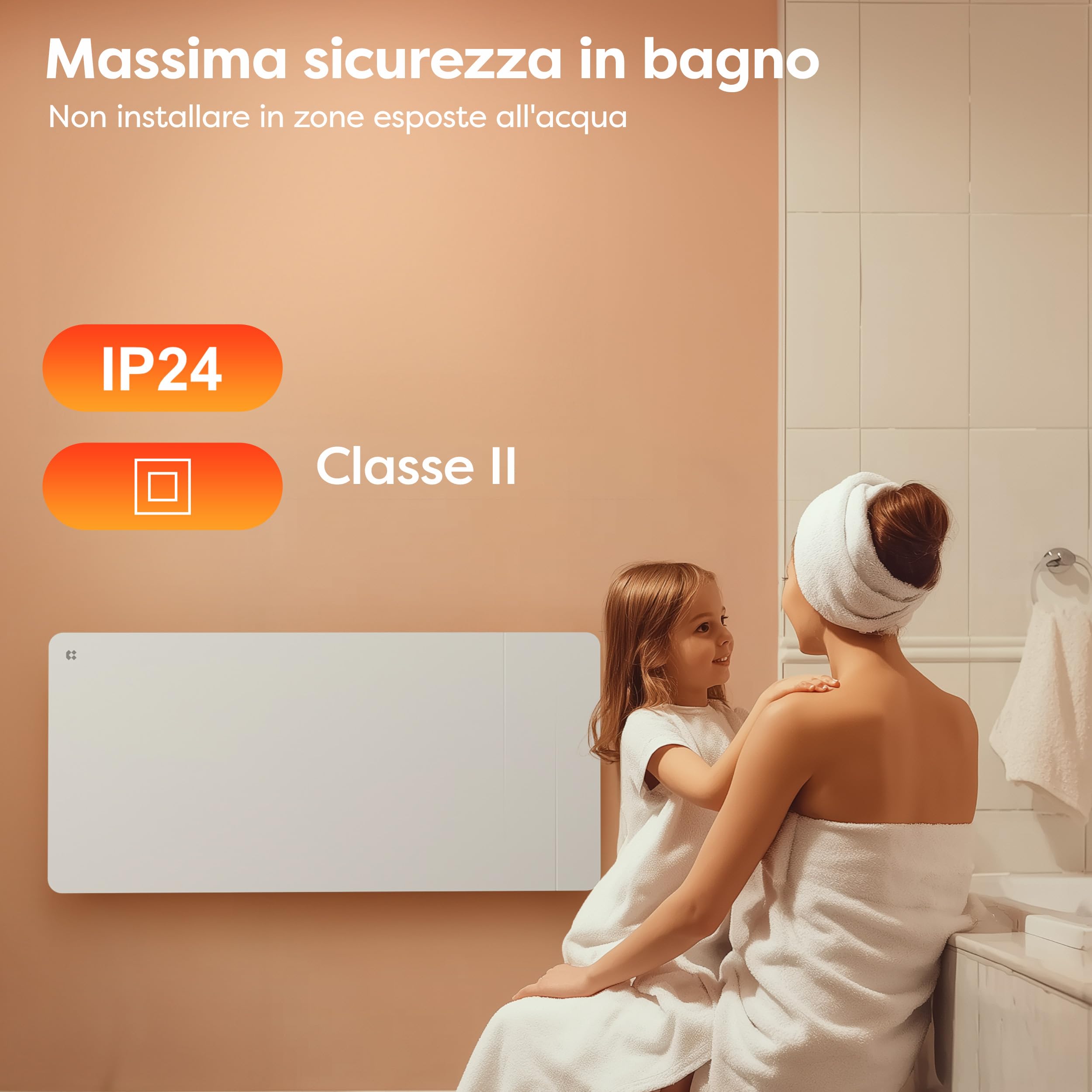 CIARRA CBHTD20A-W Radiatore Inerzia Ceramica 2000W WiFi (15-30 m²)