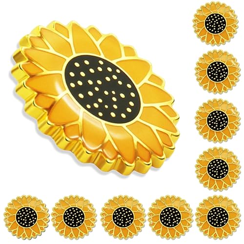 10/Pieces Cute Sunflower Enamel Lapel Pin Bluk Sunflower Hidden Disabilities