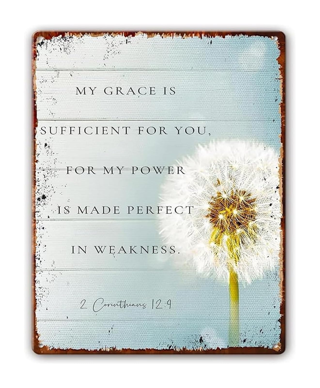 PKNVKZIDK Bible Verse Metal Tin Sign My Grace Is Sufficient For You Vintage Scripture Sign for Church Home Decor 8 X 12 in