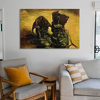 靴の油彩画 フレーム付き Francfranc 靴の油彩画 フレーム付き