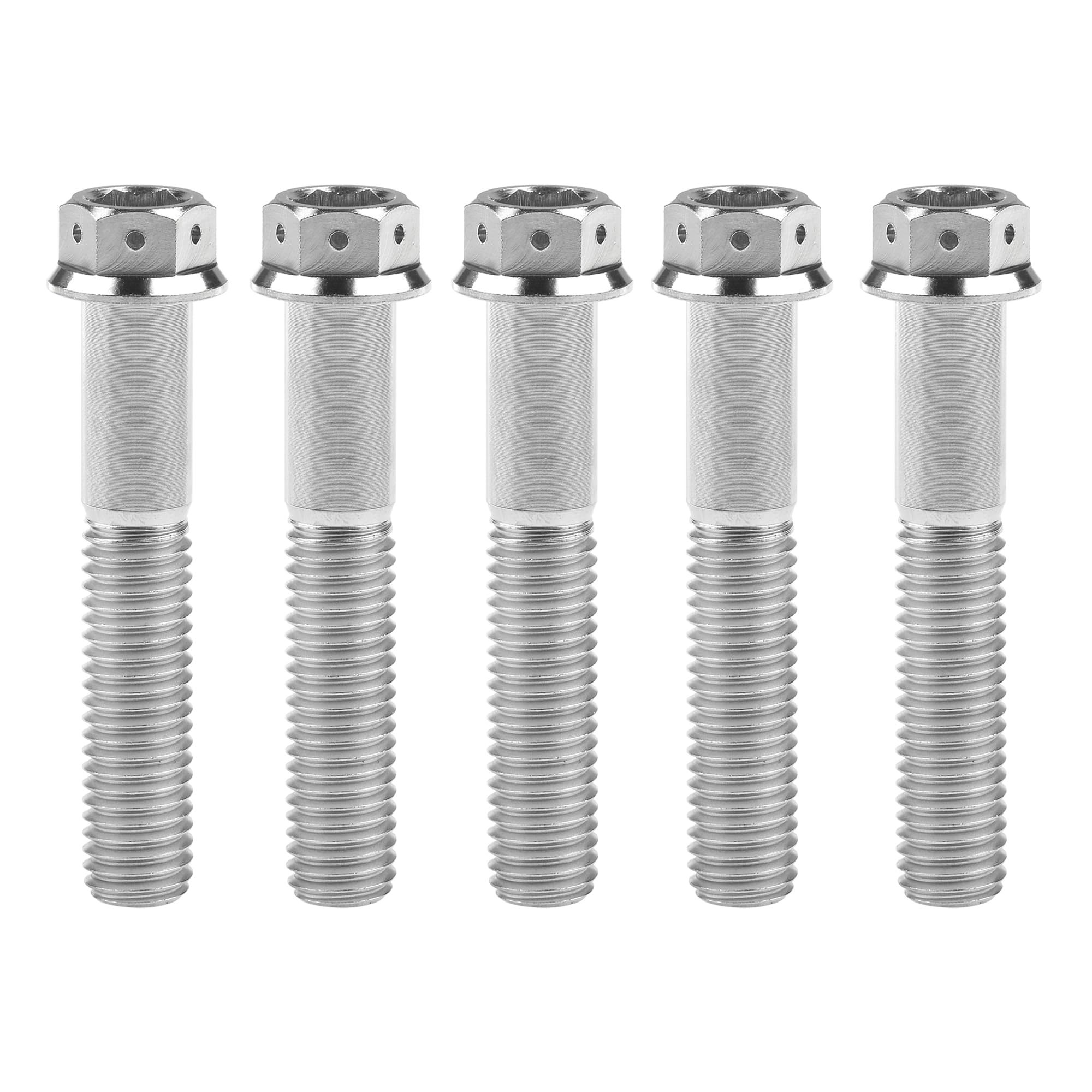 Ruifu Titanium M6 M8 M10 10 15 20 25 30 35 40 45 50 55 60 65 70 75 80 85 90mm Flange Allen Key Head Bicycle Bolts Screws Pack of 5 (Titanium, M10x60mm Pitch1.25)