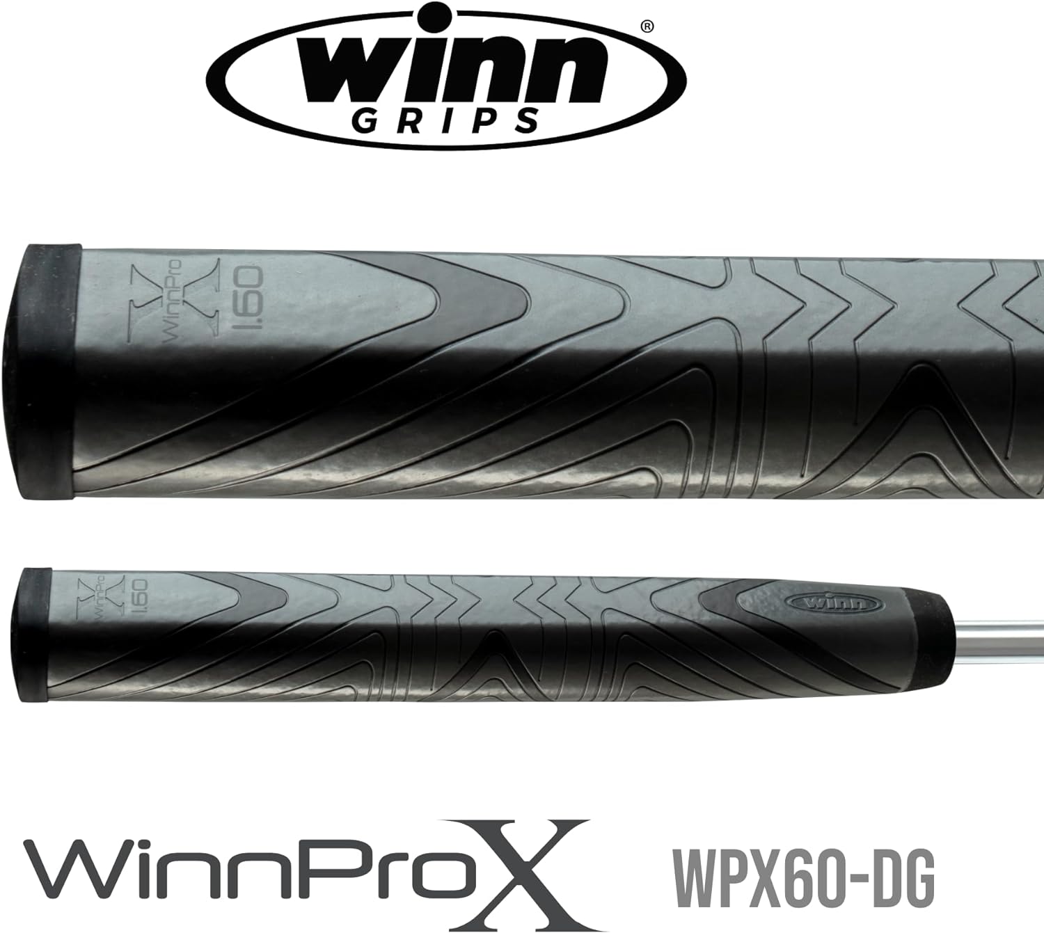 Winn Pro X 1.60 Putter Grip (Super Jumbo, Gray/Black),Winn Pro X 1.60 WPX60-DG