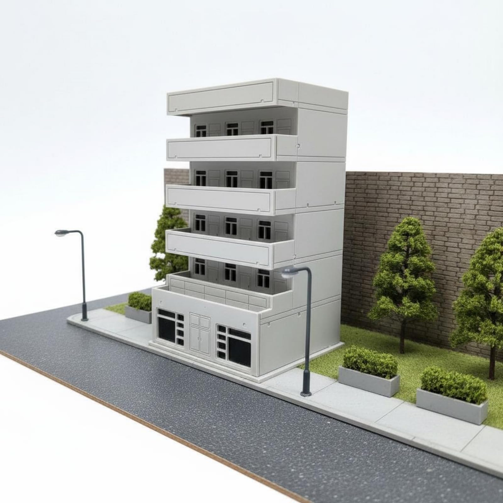 Amazon | KQFCAZRE ベランダ付き住宅模型 接着剤不要 組み立て式建物