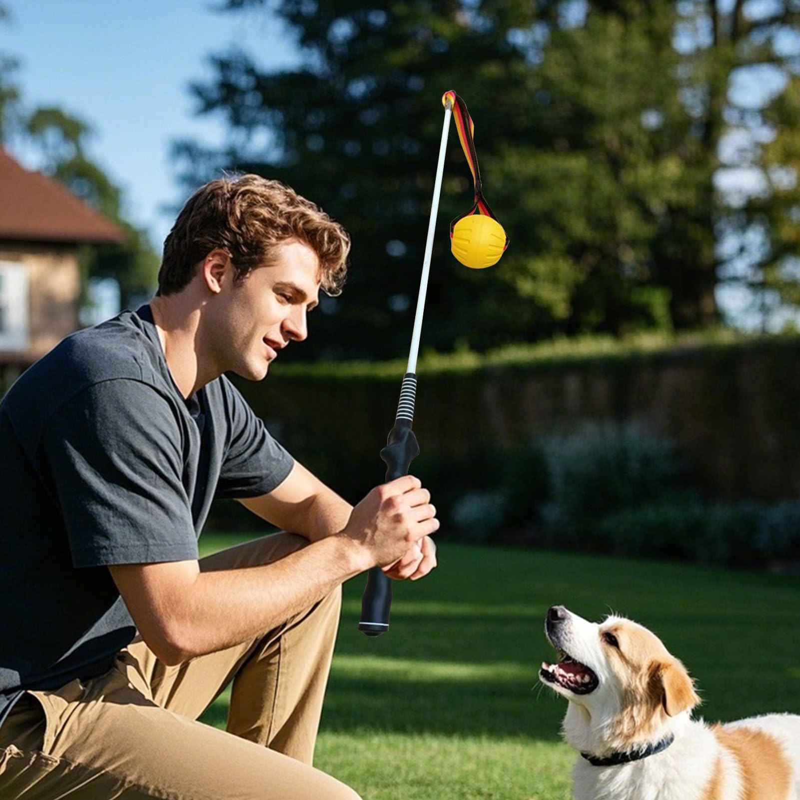 Vara de Juego para Perros Vara para Cachorros Resistente | Juguete Interactivo de Tira y Afloja para Ejercicio de Cachorros, Barra de Entrenamiento para Mascotas para Jardín Patio