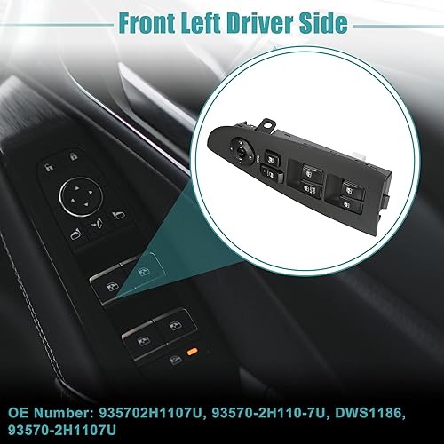 Miniatura 8 de ACROPIX Interruptor de elevalunas eléctrico delantero izquierdo del lado del conductor para Hyundai Elantra Blue GLS SE Touring GLS Touring SE 2.0L