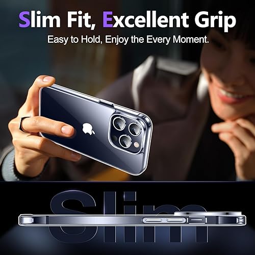 Miniatura 6 de Temdan Designed for iPhone 15 Pro Max Case Clear, [Crystal Clear][Anti-Yellowing][Military-Grade Drop Protection] Slim Shockproof Protective Cover