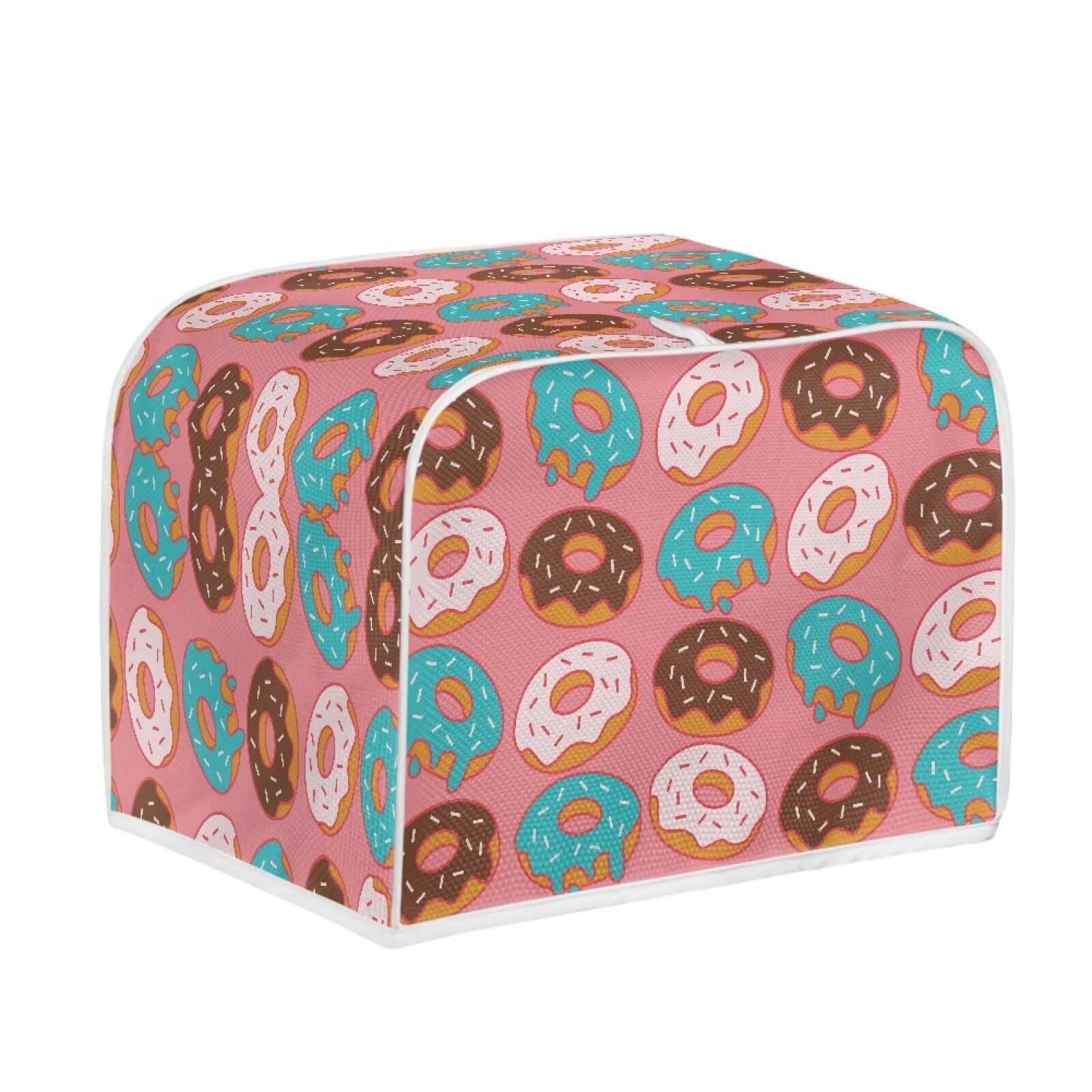 JSLXYYBQ Cute Doughnut Toaster Covers 2 Slice Wide Slot Dustproof Fingerprint Protectors and Greasy Protection Anti-sputtering Machine Washable Women Gift,Pink