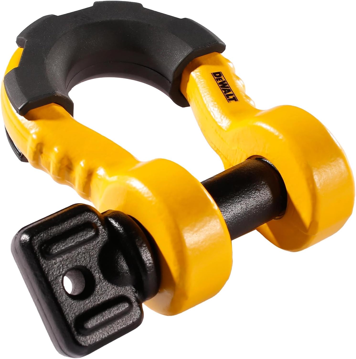 DEWALT DXBC8000 Black/Yellow 3/4" Bow Shackle with 7/8" Pin (10,400 lb Work Strength) - Towing, Winching, Vehicle Recovery