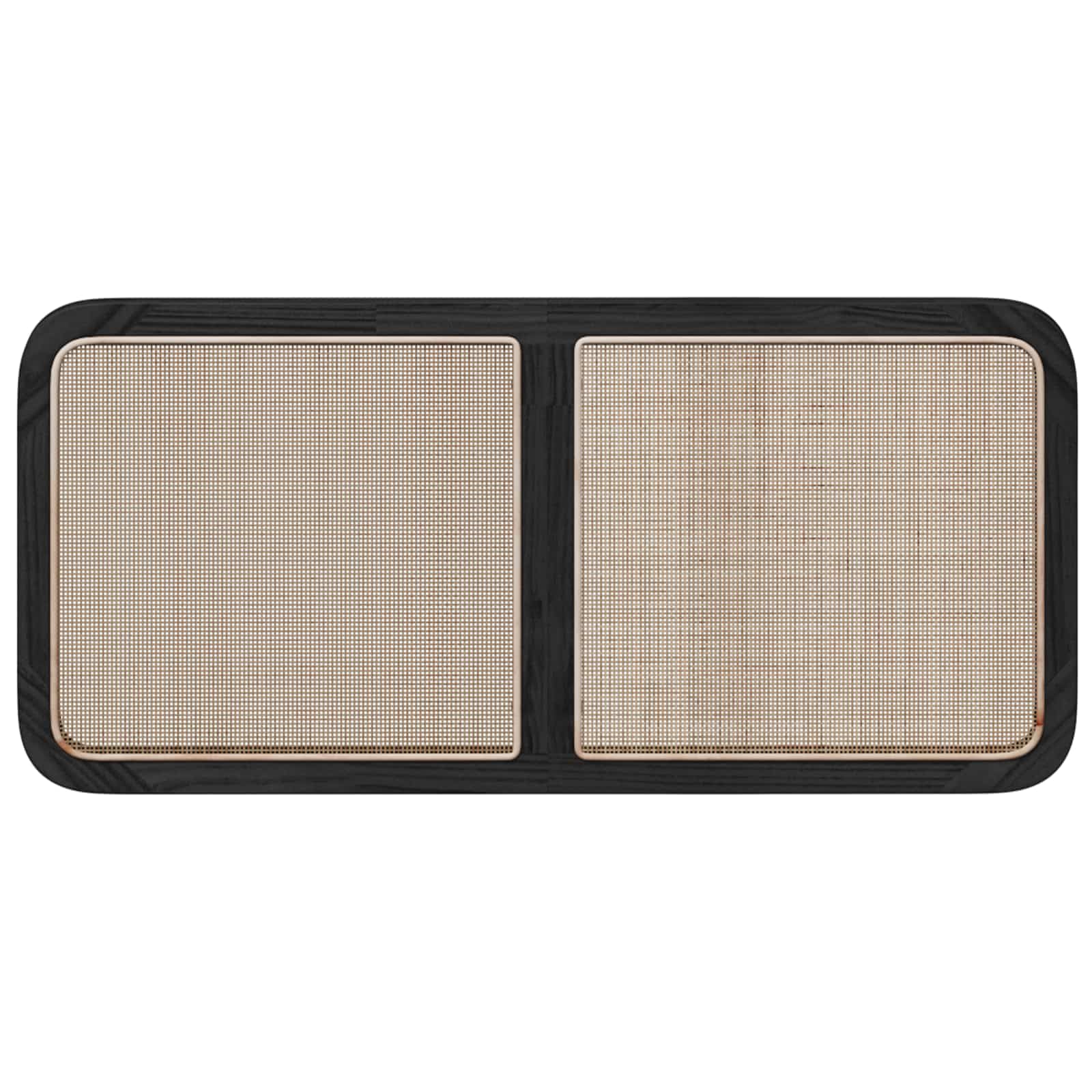 Cabecero de cama de madera maciza de pino negro, 120 x 55 x 3 cm, mimbre trenzado, cabecero de cama duradero para dormitorio, marco de cama