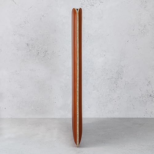 Miniatura 9 de Casemade Funda de piel auténtica para laptop MacBook Pro y Air de 13, 14, 15 y 16 pulgadas, piel auténtica de grano completo con forro de lana suave