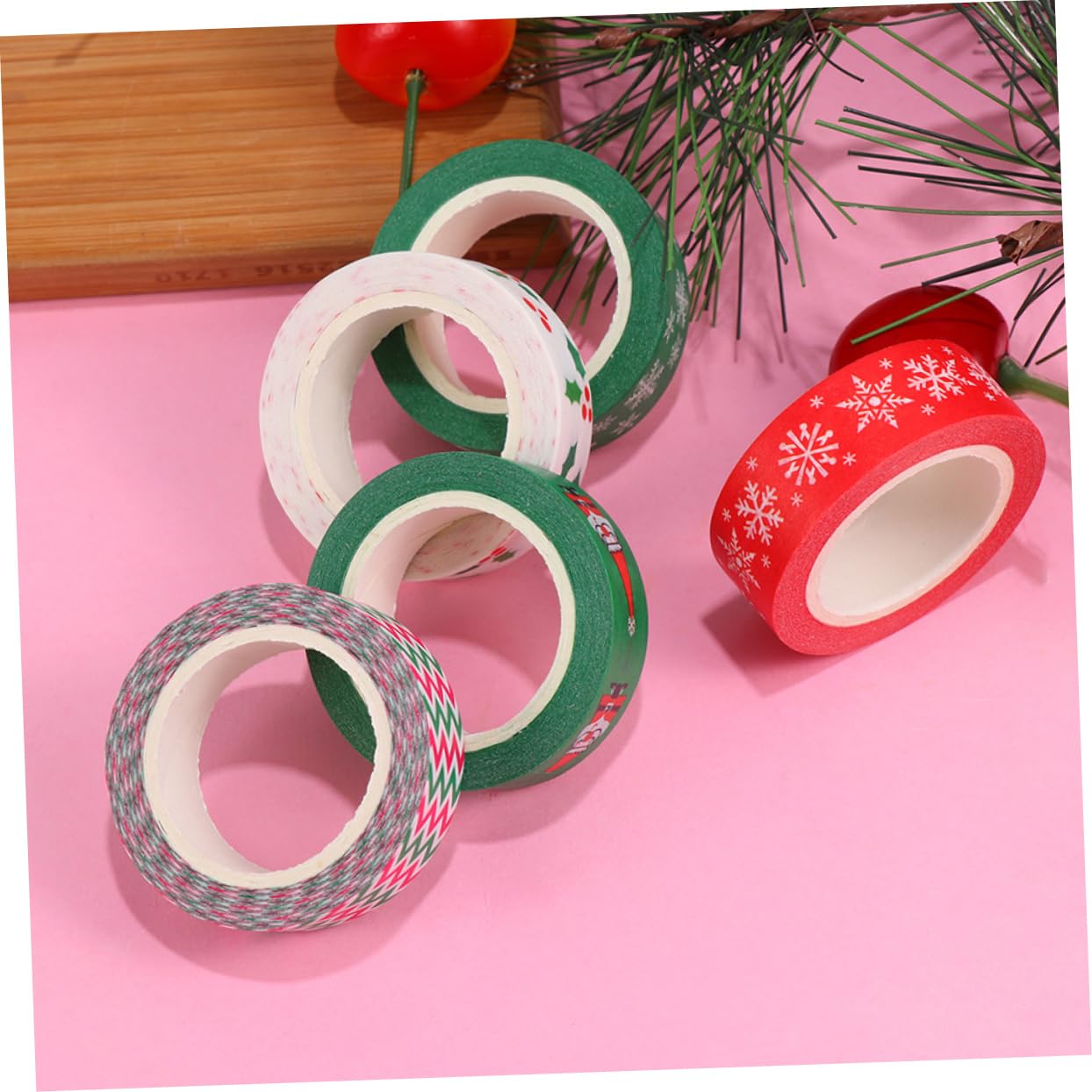 Housoutil 24 Rouleaux Ruban Washi Noël Adhésif Papier Décoratif Motifs Festifs pour Scrapbooking Cadeau DIY