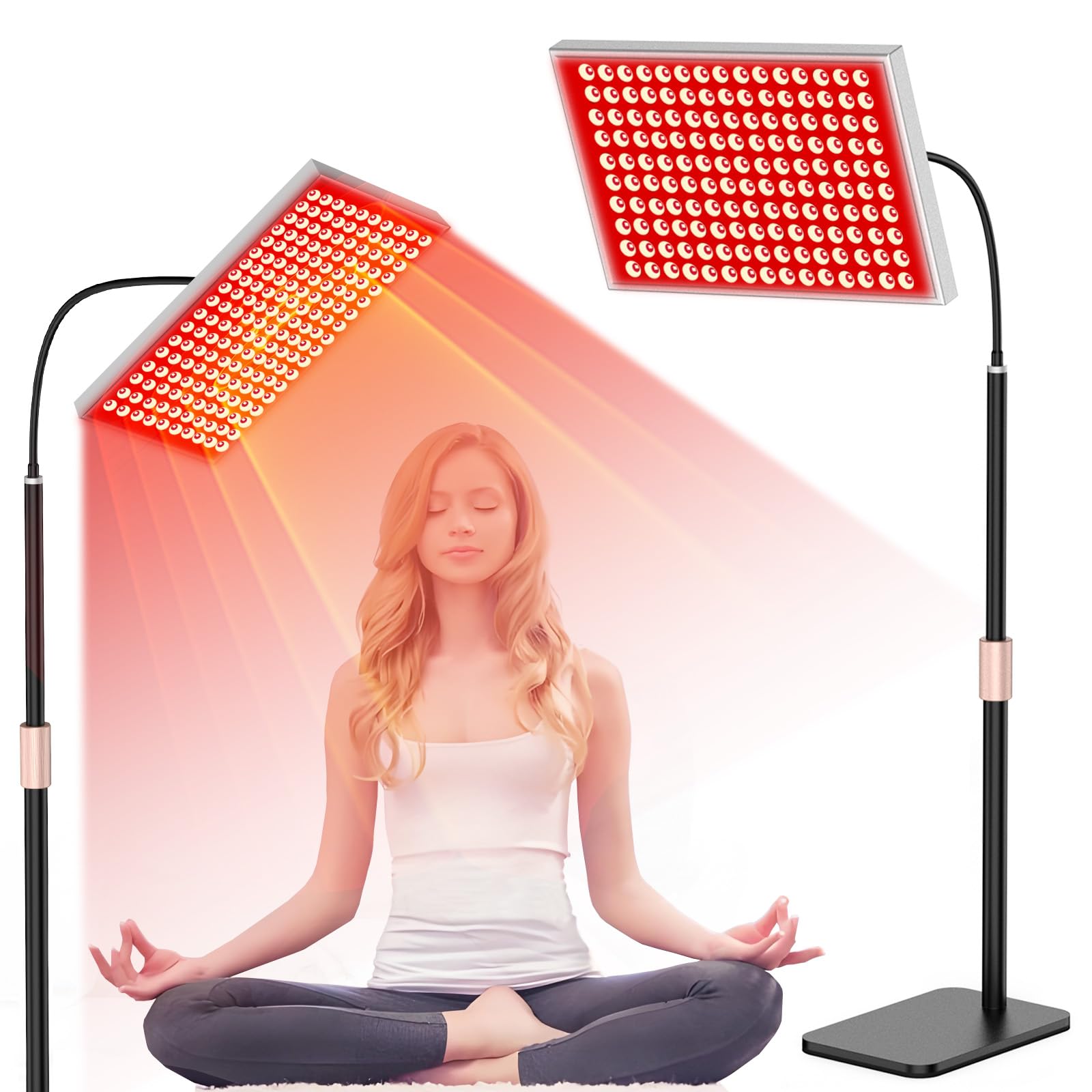 Photo 1 of Red Light Therapy for Body and Face, Infrared Light Therapy Lamp 660nm Red Light and 850nm NIR LED Panel Light with Adjustable Stand, Infrared Redlight Therapy Device for Body Use at Home/Office/Gym