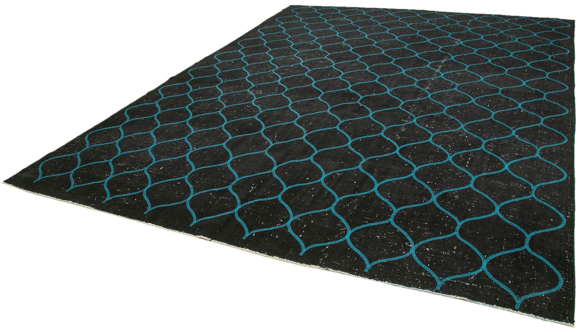 103 x 134 - 312 x 406 Cm Geometric Carpet Black Geometric Bohemian Wool Cotton Handmade Handknotted Vintage