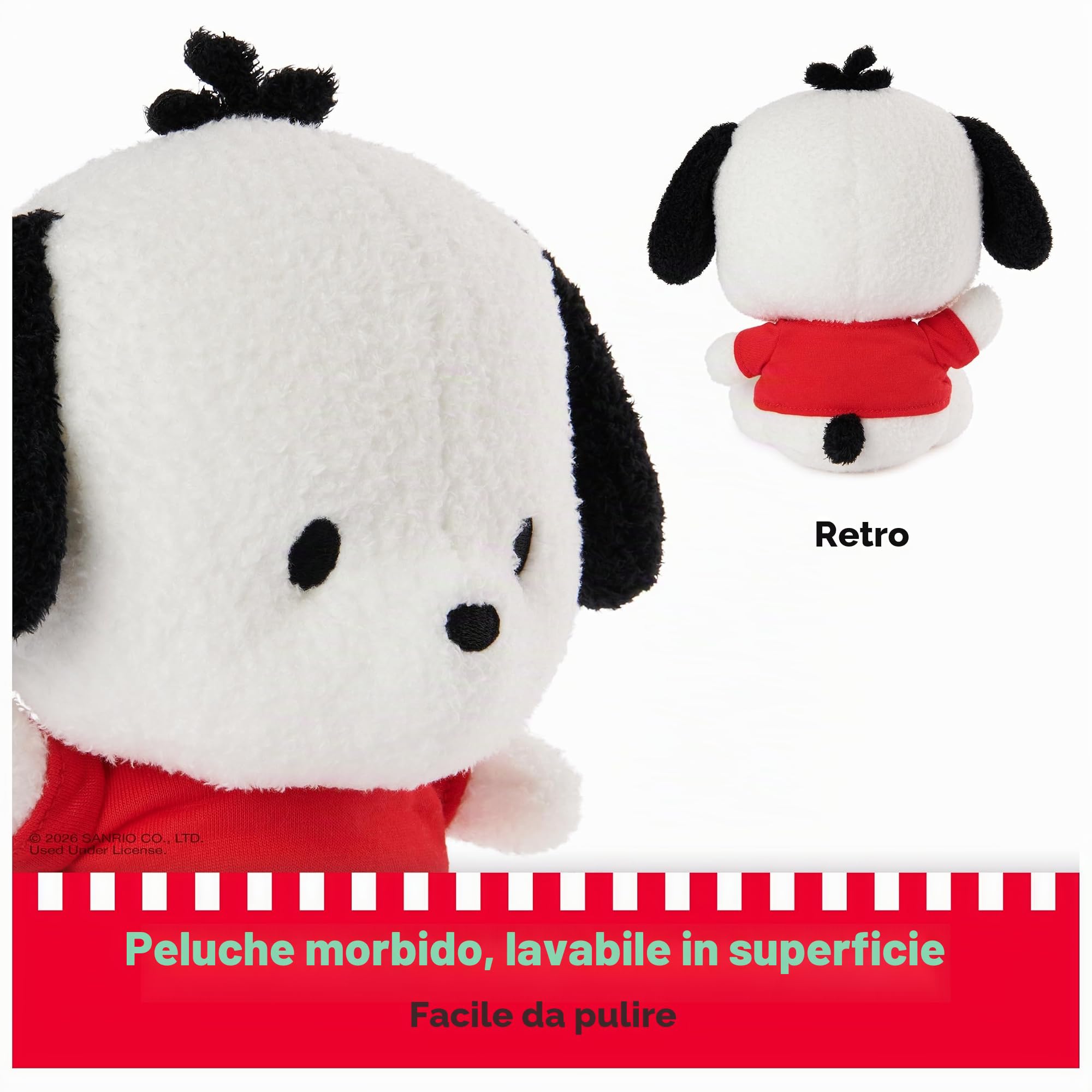 GUND Sanrio Pochacco - Peluche da 15 cm, per bambini da 1 anni in su | Promuove emozionanti giochi di ruolo dei personaggi, scoperta sensoriale precoce e narrazione creativa della cultura pop