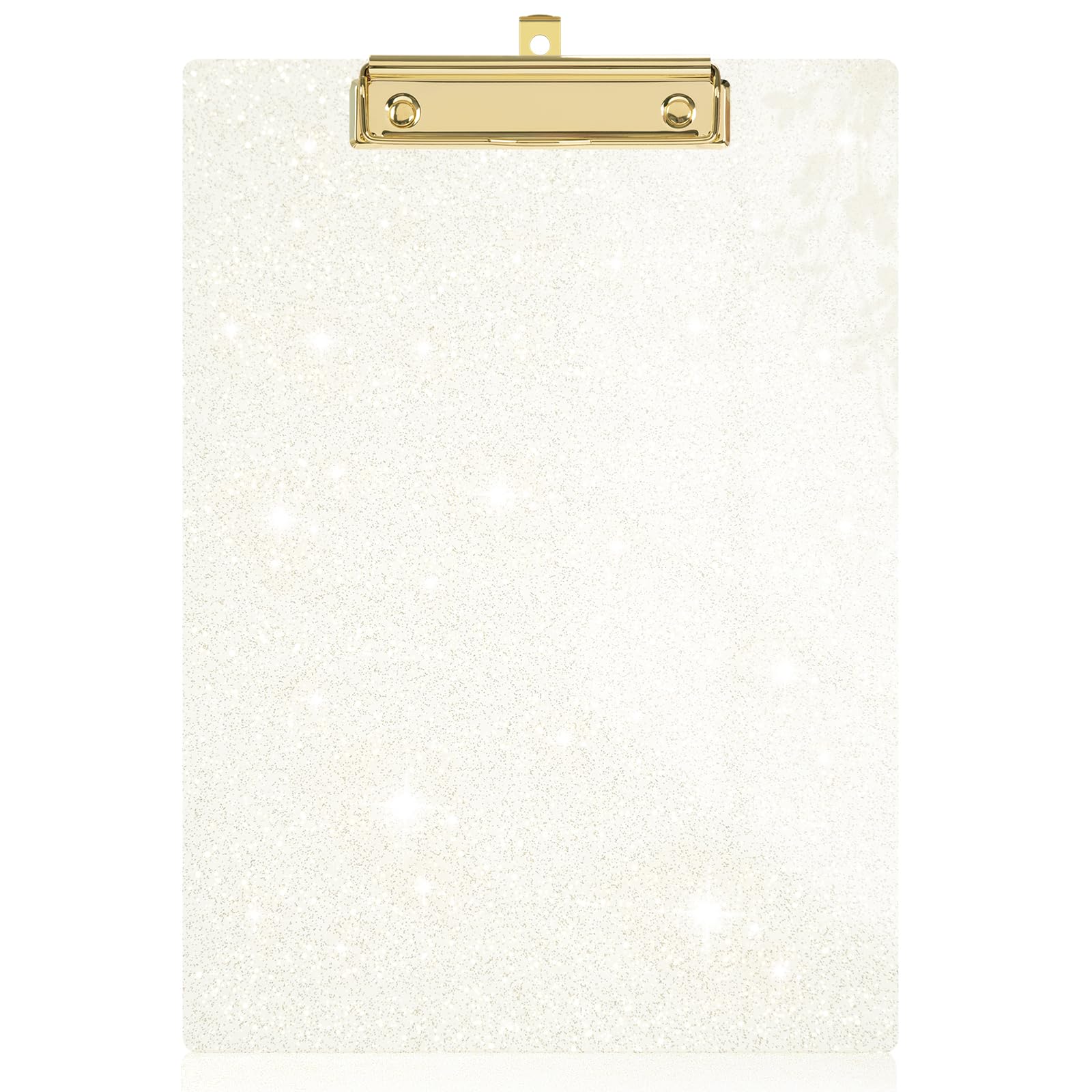 Rimilak Acrylic Glitter Clipboards, Sparkly Board with Low Profile Gold Clip, Designed for Classroom School and Office Use, A4 Letter Size 9 x 12.5 in