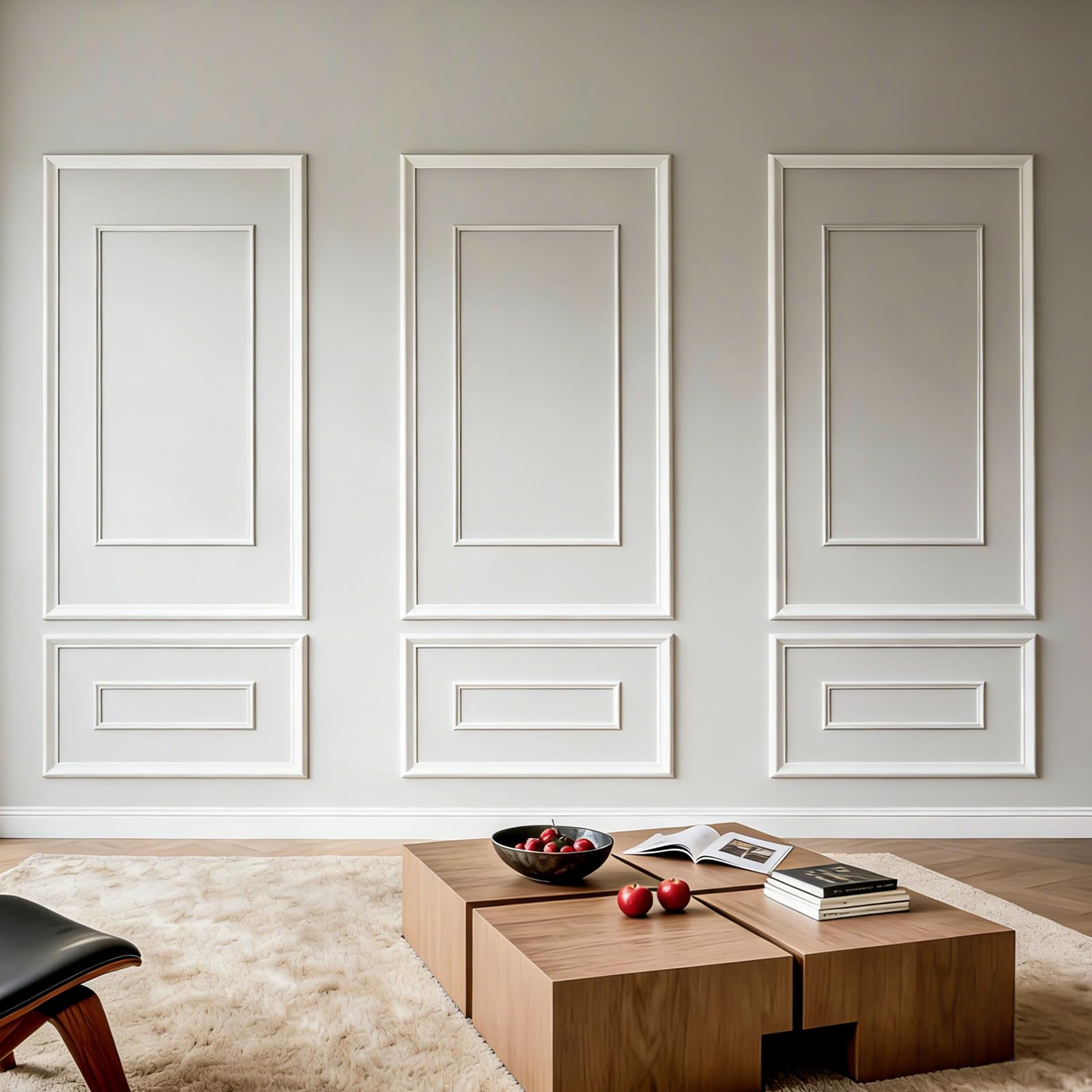 VEVOR Confezione da 3 Modanature per Pareti, kit di Pannelli per Rivestimento con Profilo Largo e Stretto a Doppia Linea, Polistirene Leggero Verniciabile, per Interni di Soggiorno e Camera da Letto