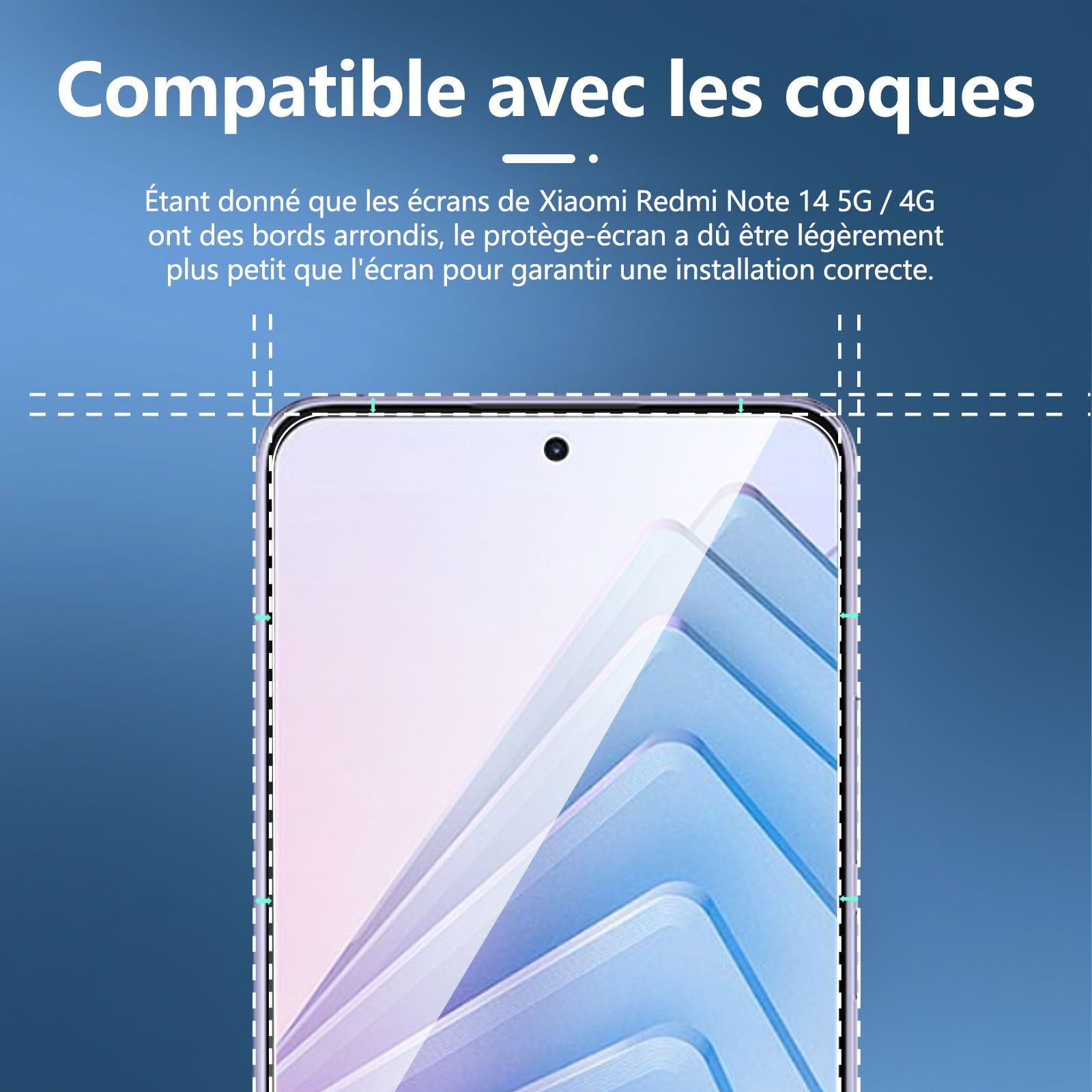 NEW'C Lot de 3, Verre Trempé pour Xiaomi Redmi Note 14 5G/4G, (non compatible avec Xiaomi Redmi Note 14 Pro 5G) Protection écran efficace contre les Rayures - sans Bulles - Ultra Résistant