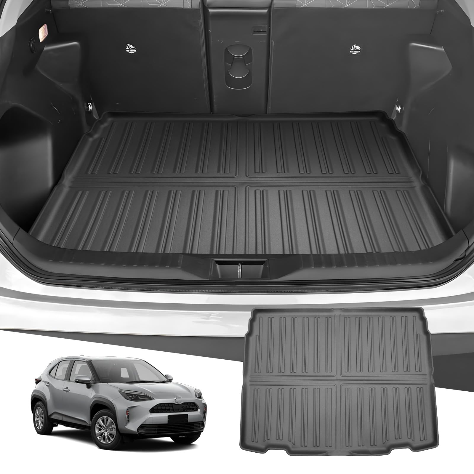 LUWU Compatible with Toyota Yaris Cross/Hybrid 2021-2024 2025 Trunk Mat TPE Rubber All Weather Protection Mat Yaris Cross Cargo Liners Accessories [Upper Trunk Level]