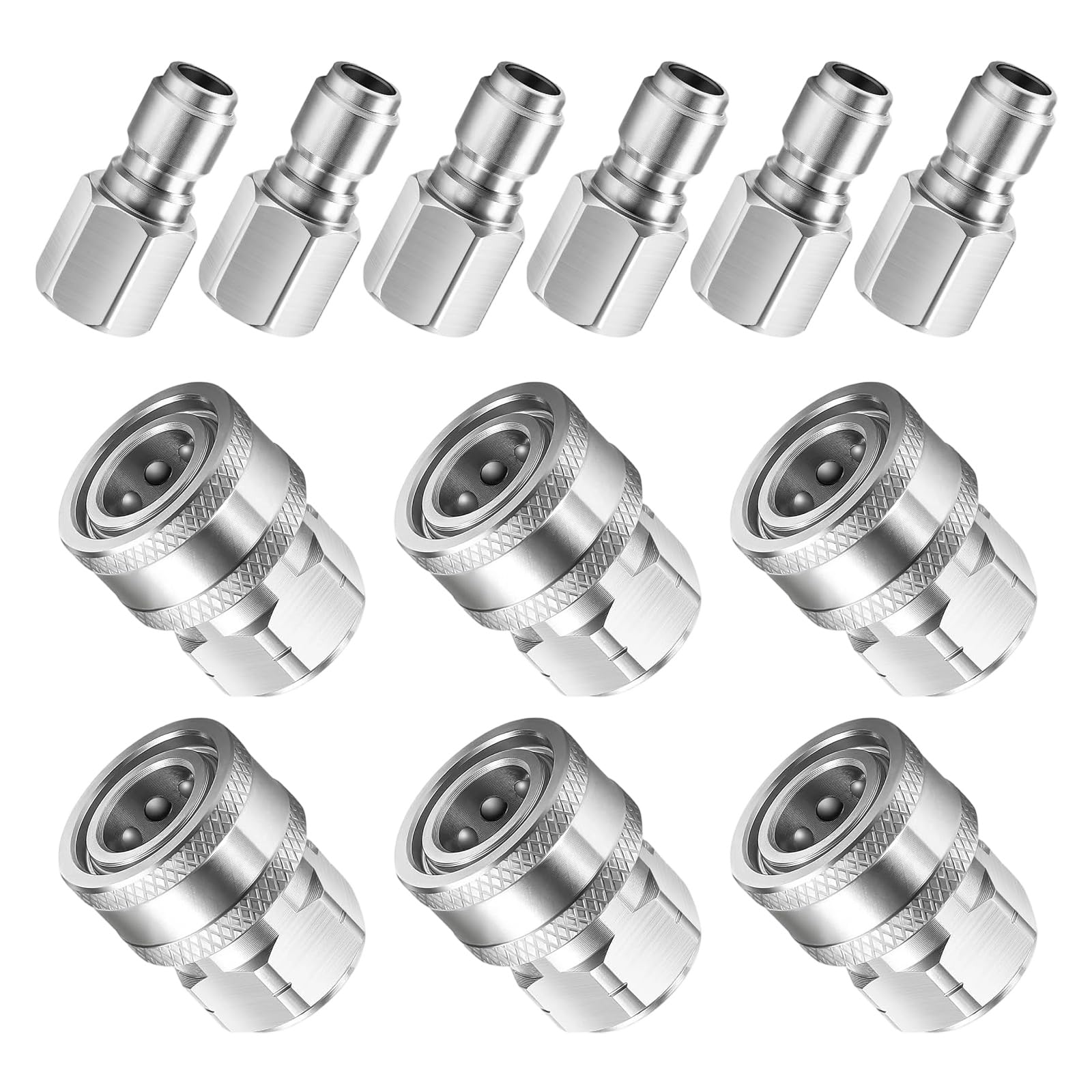 Zbiianxer Underwear Set 12Pcs Quick Connecting Couplings Rustproof 3 / 8Inch Thread Power Washer Adapter Fittings For Outdoor Cleaning Quick Coupling