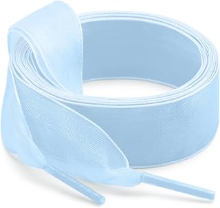 Women Sheer Shoe Laces: 2 Pairs 2CM Wide Sneakers Organza Shoelace
