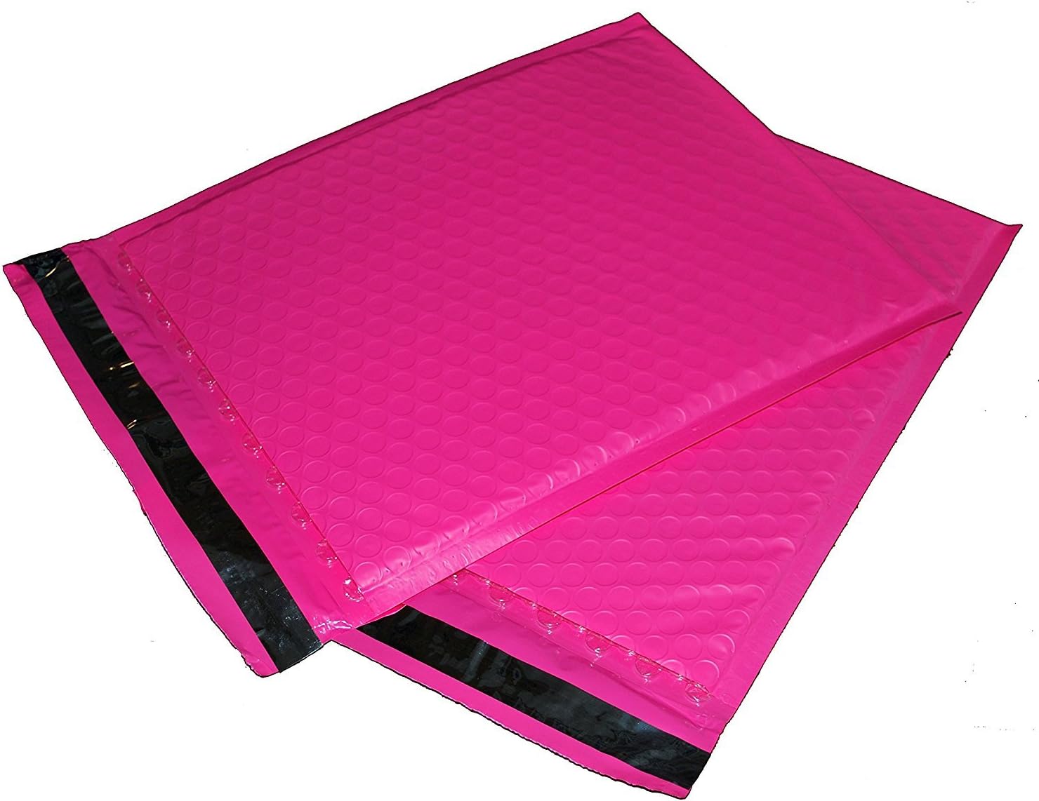ValueMailers 50-Pack #000 (4" x 8") Hot Pink Bubble Padded Poly Mailer Shipping Envelope Bags with Self Adhesive Strip, Water Resistant, 4 x 8 Inch