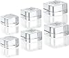 ZEERSHEE 6 Pack Square Crystal Display Bases for 3D Laser Balls 6pcs Glass Stands for Crystals Resin Acrylic Art Home Decoration