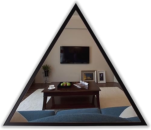 Miniatura 3 de Radiance Goods - Espejo de pared con marco triangular y acabado negro contemporáneo de 31.5 pulgadas de altura