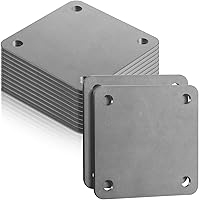 Dunzy 12-Pack A36 Hot Rolled Steel Base Plates 4x4 Inch, 3/16" Thick with 3/8" Holes - Weldable for Structural Support