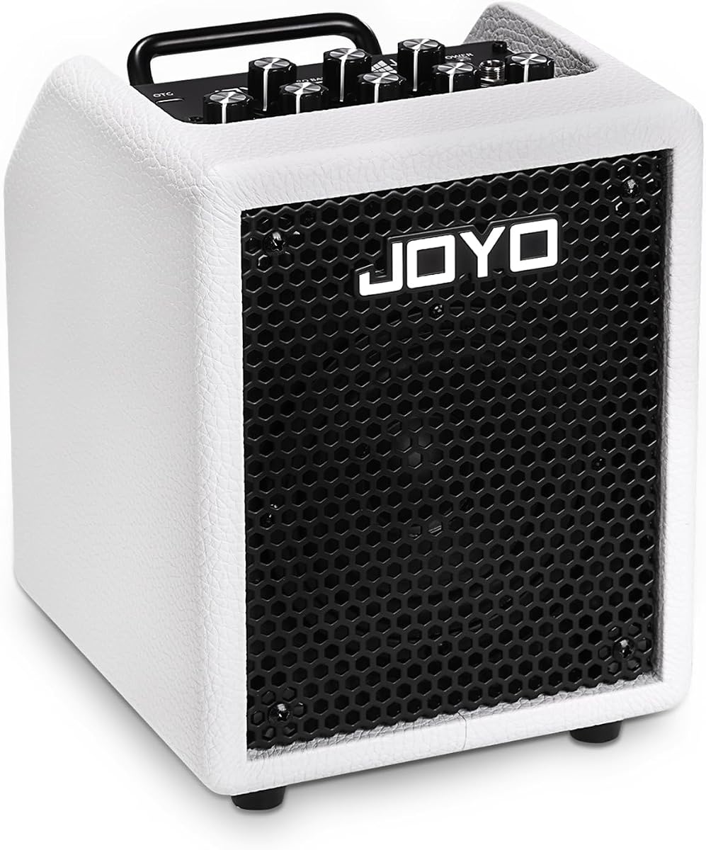JOYO 30W Bass Combo Amplifier Portable Amp 4" Speaker with 3-Band EQ & Compressor | Bluetooth 5.1 + OTG Direct Recording | Headphone Practice for Bassist Solo Livestream Gigs (Vibe Cube BA-30, White)