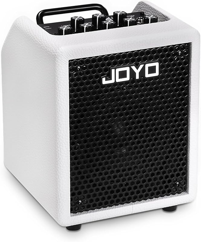 JOYO 30W Bass Combo Amplifier Portable Amp 4" Speaker with 3-Band EQ & Compressor | Bluetooth 5.1 + OTG Direct Recording | Headphone Practice for Bassist Solo Livestream Gigs (Vibe Cube BA-30, White)