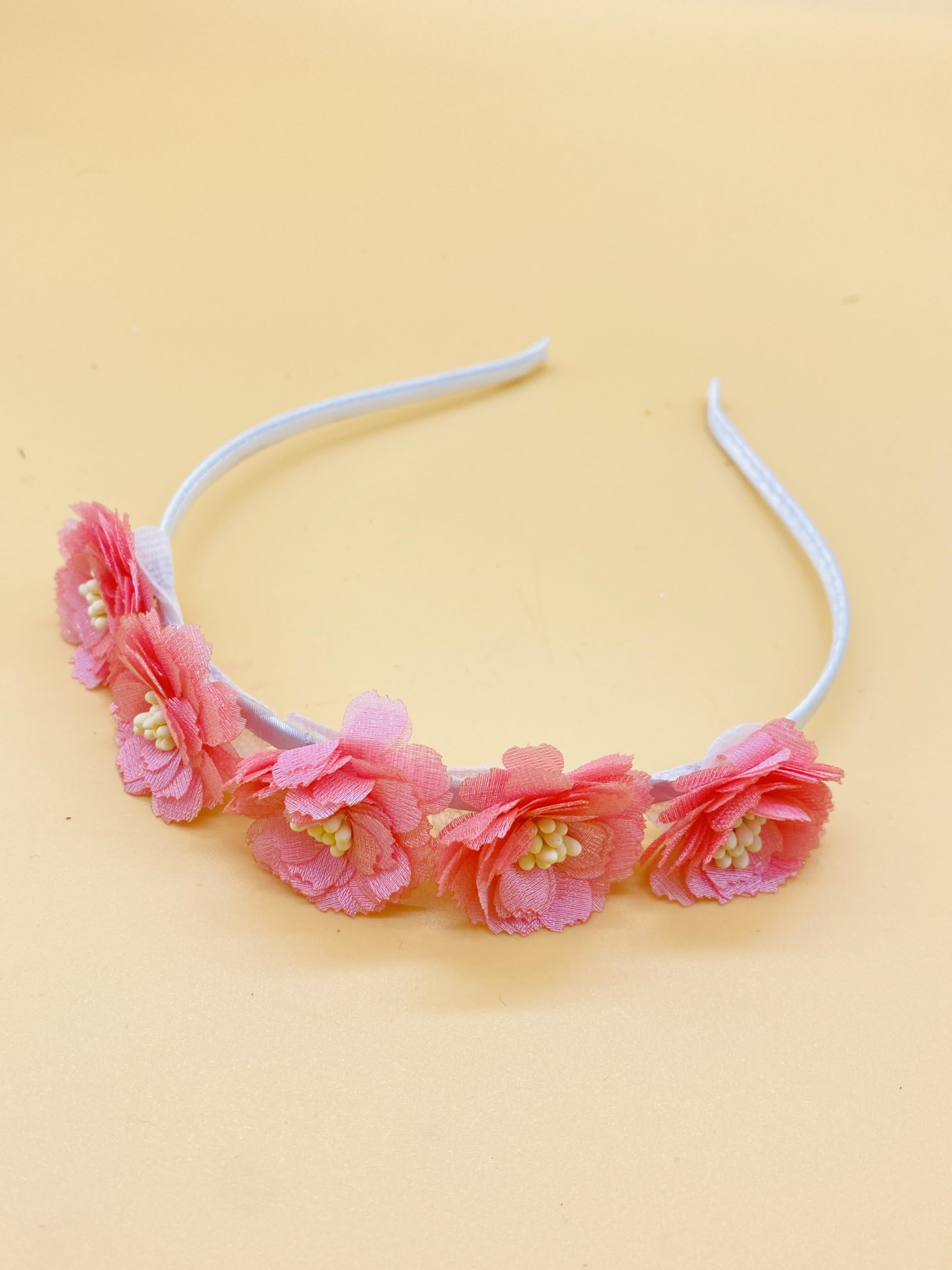 Flower HairBand Head Band Hand Made Hair Band For Girls Women Pack-01, Color_Peach-image-38