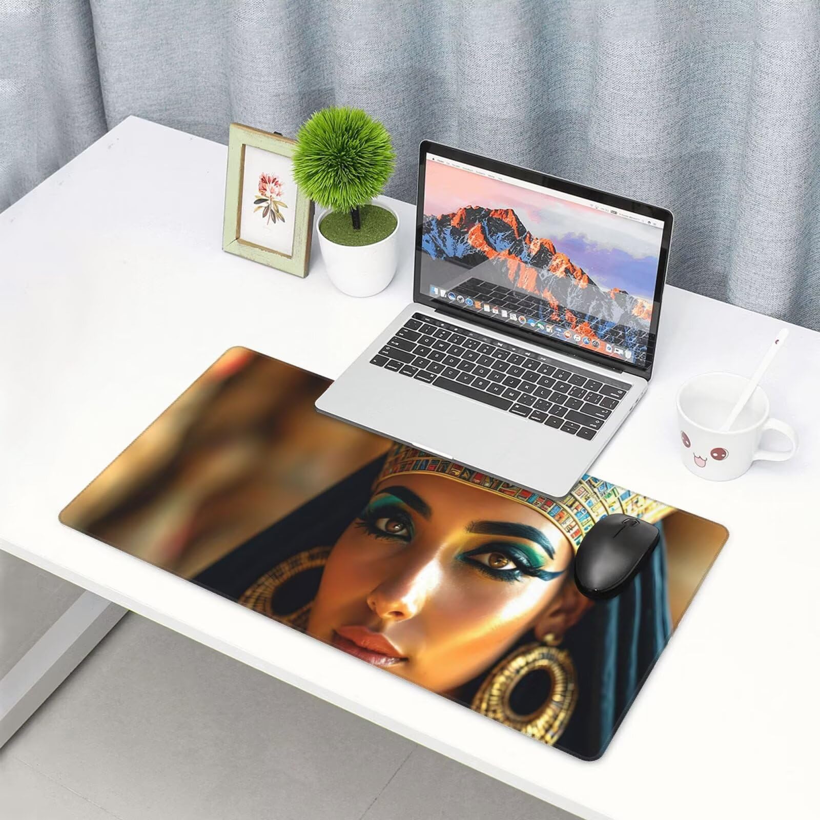 Tappetino Mouse Gioco, Tappetino Mouse XXL 1400 x 600 x 3 mm Mousepad India Sottomano Scrivania con Base in Gomma Antiscivolo, Donna Computer Gaming Ufficio Accessori, per Gaming pc, Laptop U-891